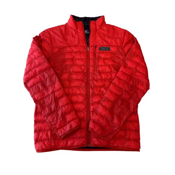 Vineyard Vines Red Packable Puffer Jacket Men’s Small – Lightweight Quilted - Picture 1 of 6